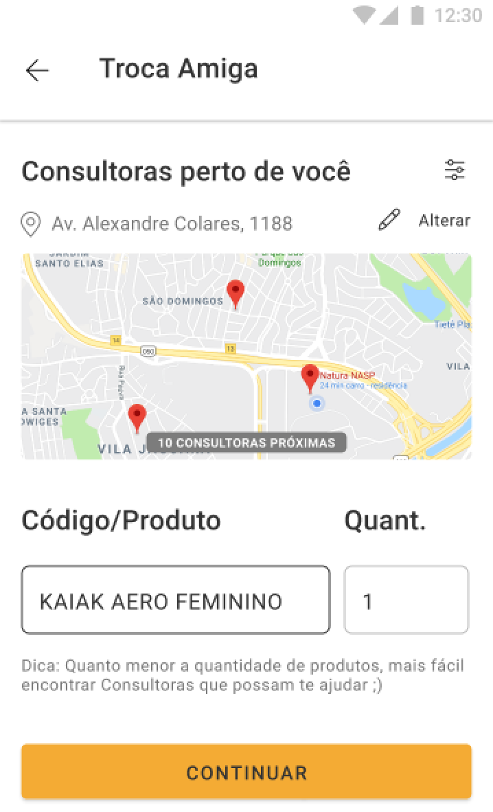 Troca Amiga, tela 2