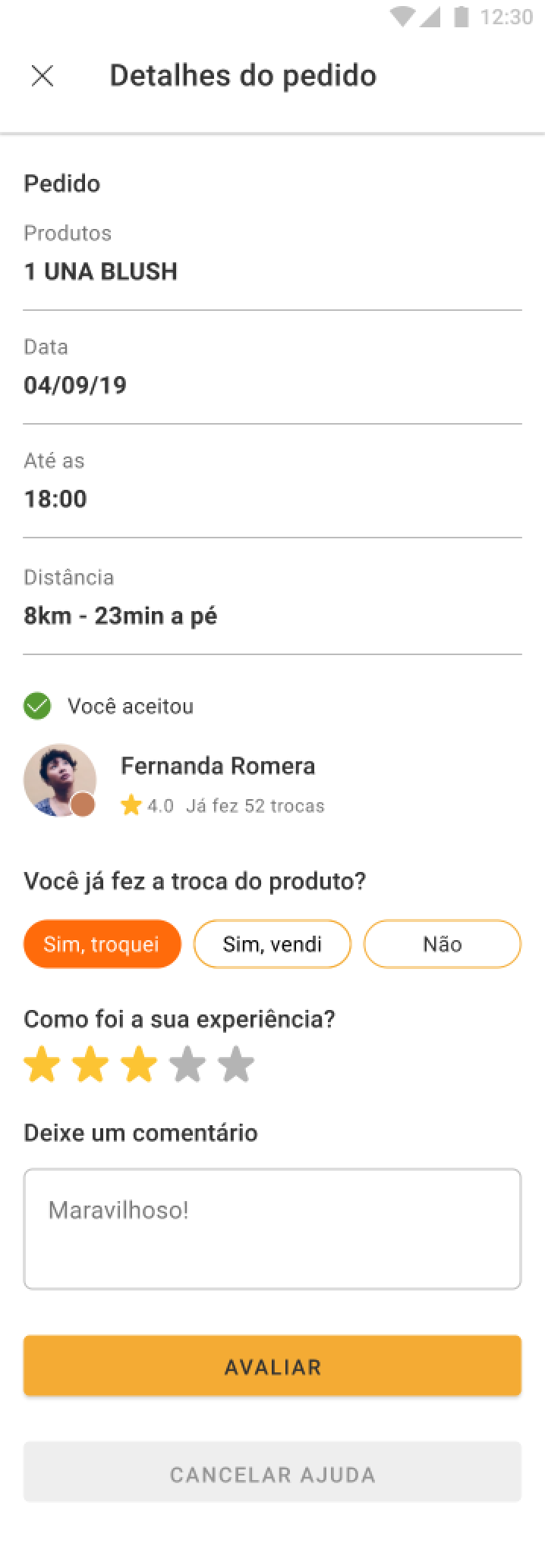 Troca Amiga, tela 8